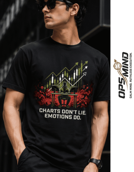 Charts Don’t Lie. Emotions Do. – Premium Supima Cotton Trading T-Shirt | Minimal Tactical Streetwear Tee